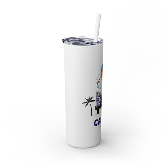 Skinny Tumbler with Straw, 20oz - White Van