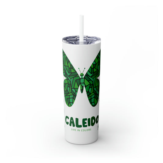 Skinny Tumbler with Straw, 20oz - Butterfly