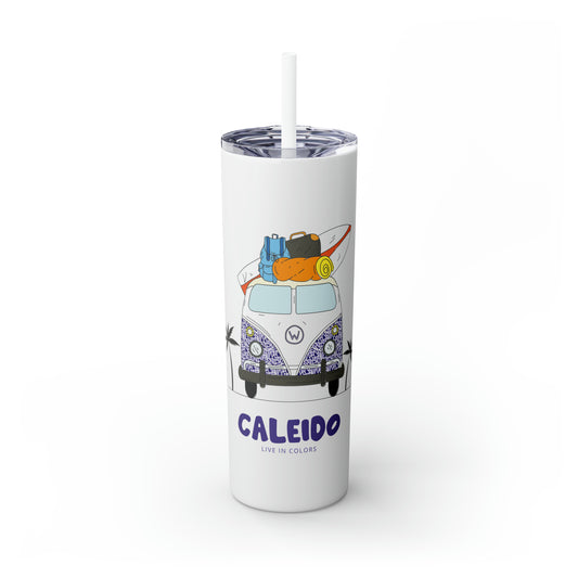 Skinny Tumbler with Straw, 20oz - White Van