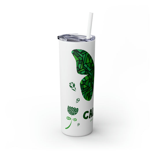 Skinny Tumbler with Straw, 20oz - Butterfly